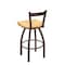 Holland Bar Stool Co 25" Low Back Swivel Counter Stool, Bronze Finish, Nat Oak Seat 82125BZNatOak - alternate 2